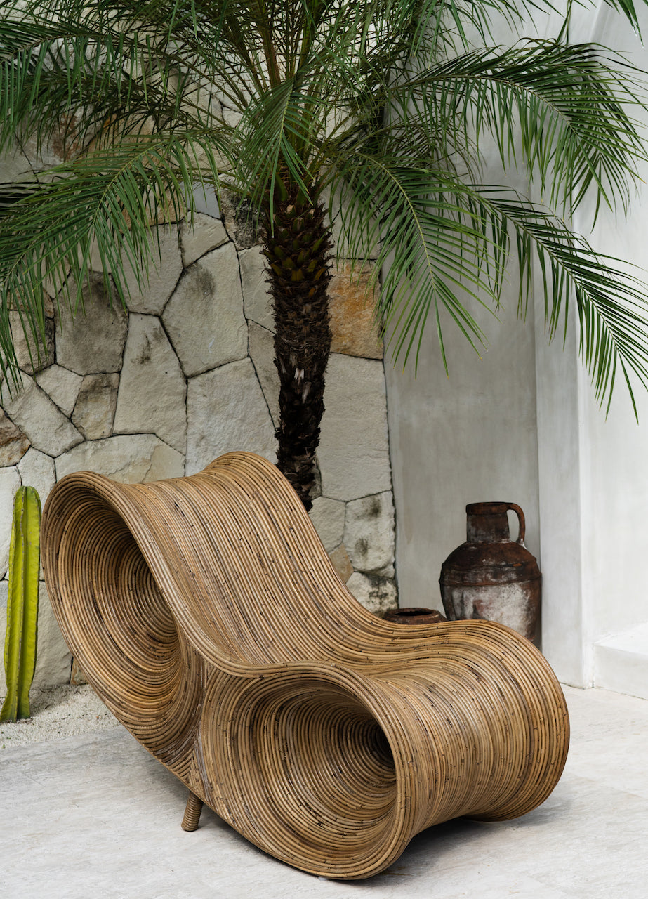 RATTAN DESK CHAIR ROBIN DARK