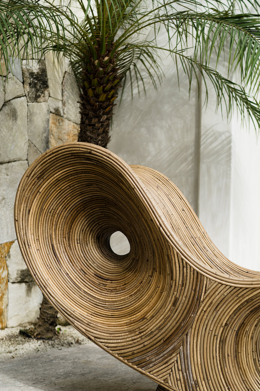 RATTAN DESK CHAIR ROBIN DARK