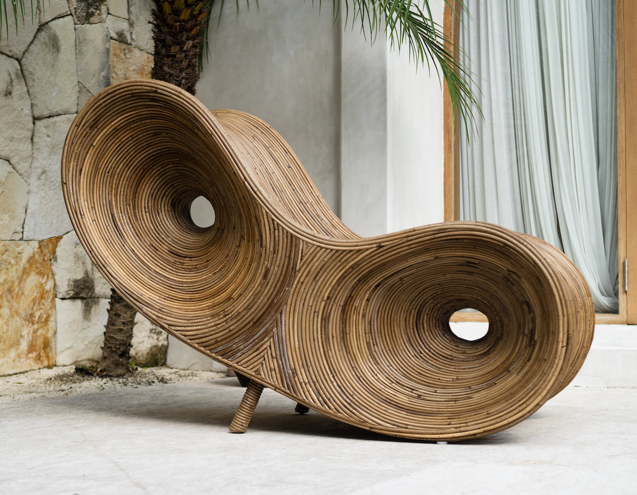 RATTAN DESK CHAIR ROBIN DARK