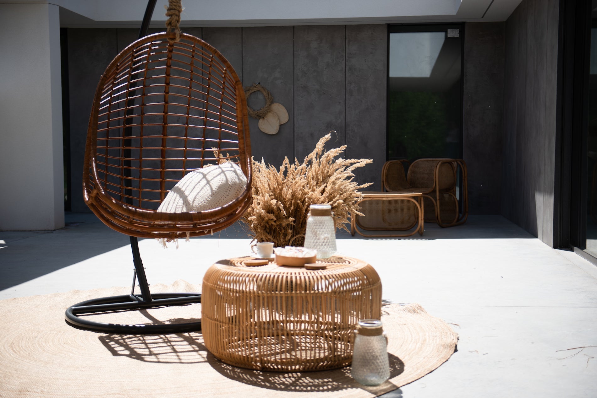 Rattan Table - Rattan Furniture - Boho Style Table - Monnarita - handmade table