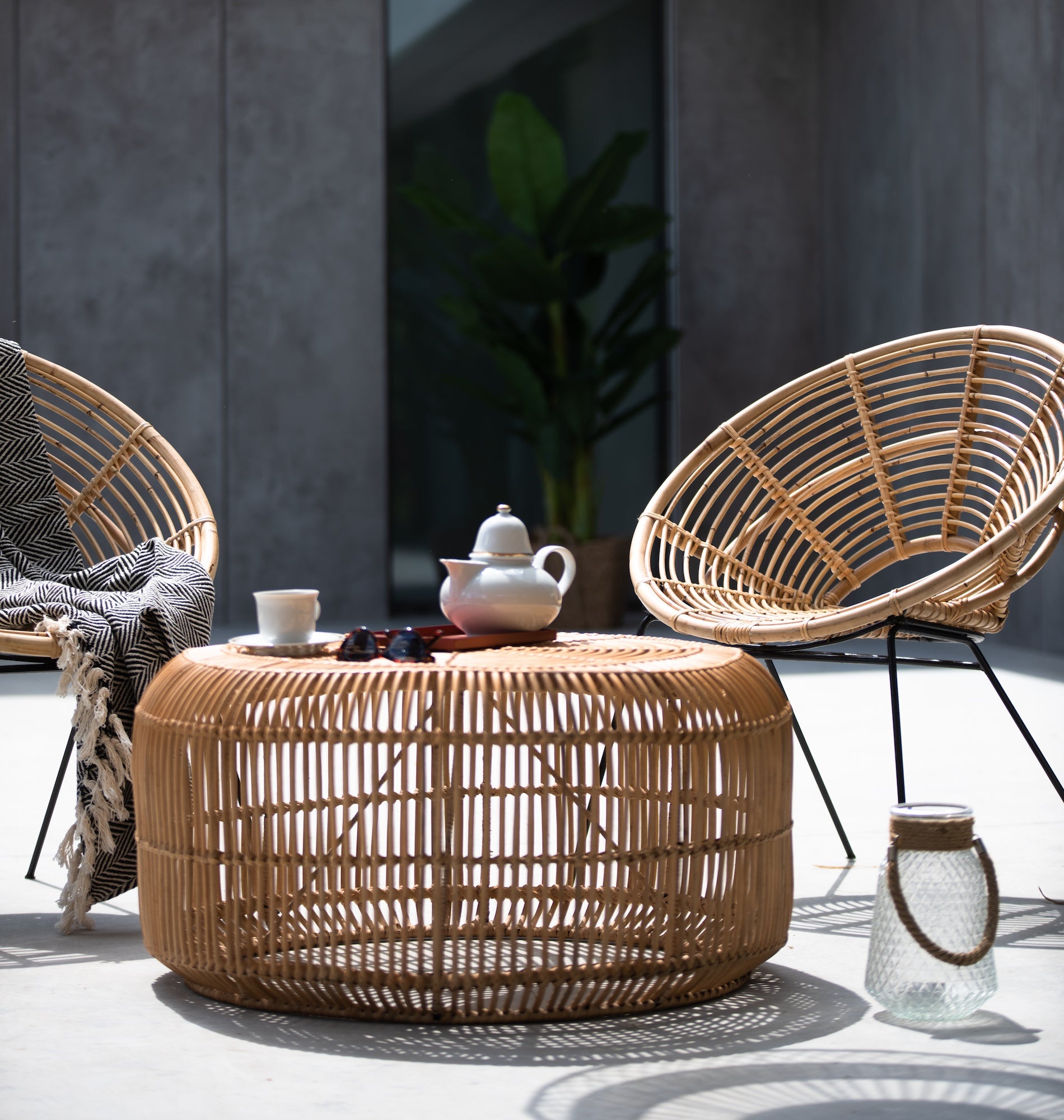 Rattan Table - Rattan Furniture - Boho Style Table - Monnarita - handmade table