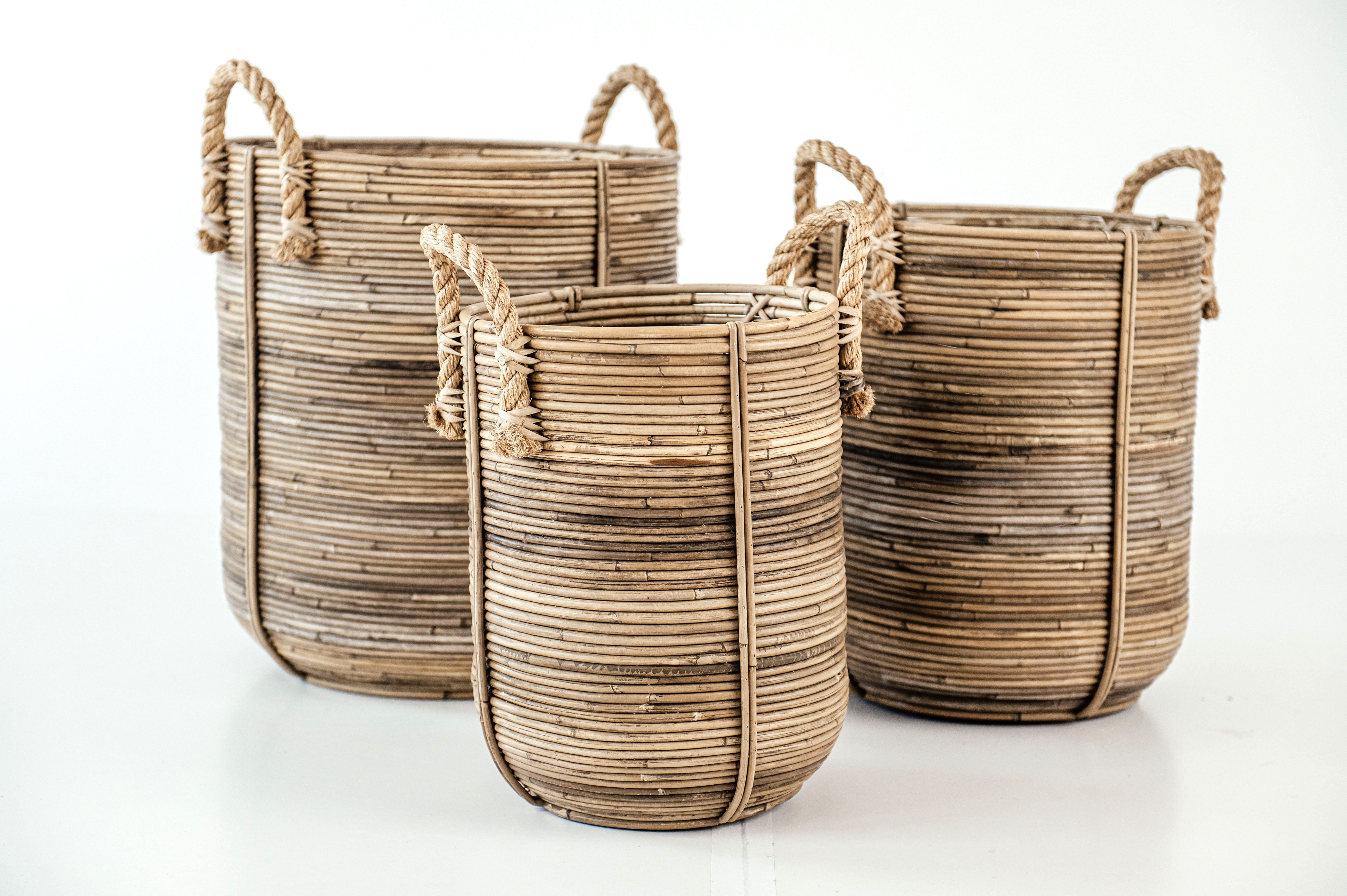 Rattan Laundry Basket - Rattan Furniture - Boho Style Decor - Monnarita - handmade decor