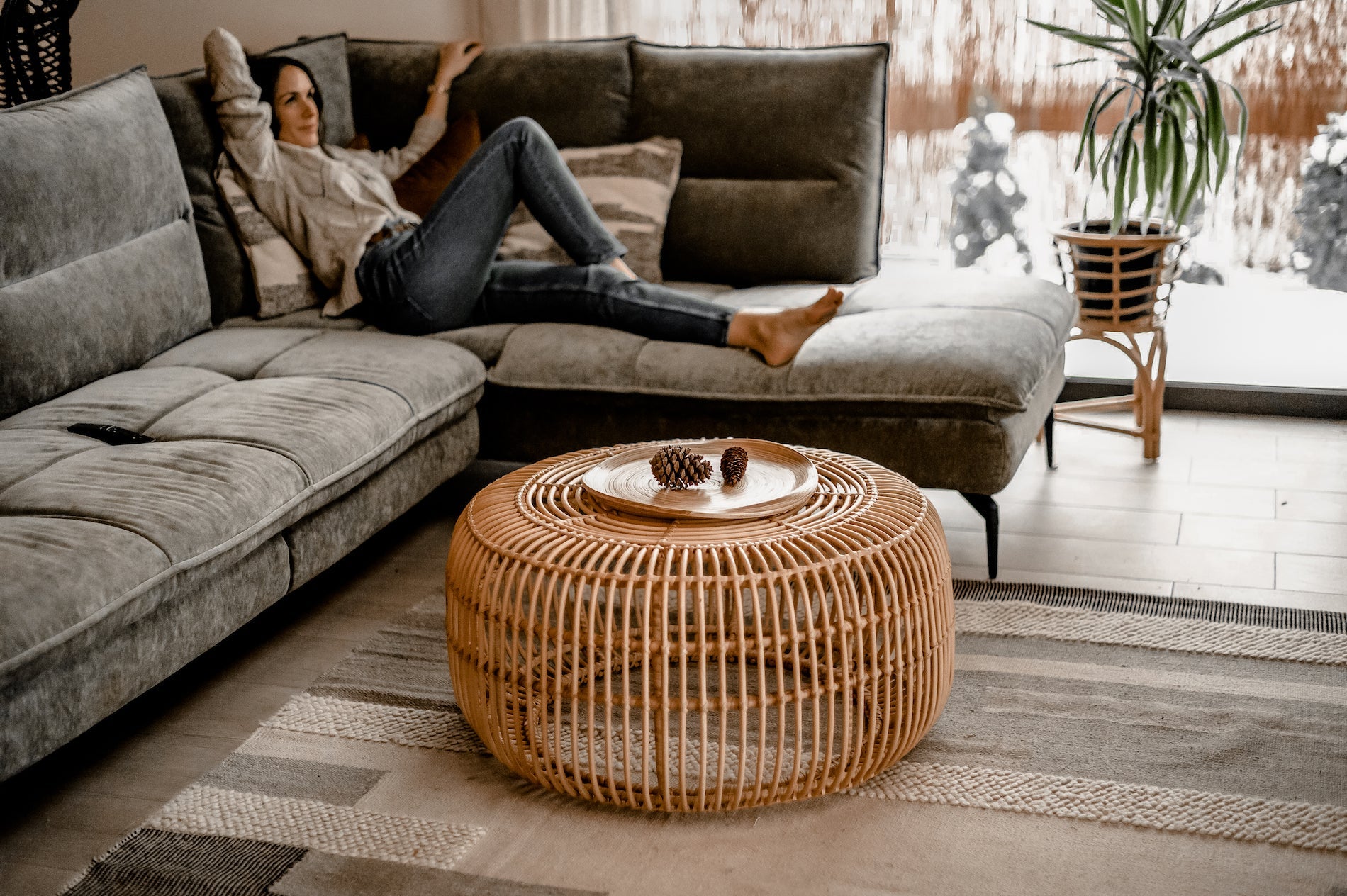 Rattan Table - Rattan Furniture - Boho Style Table - Monnarita - handmade table