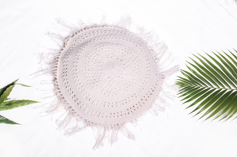 Round macrame pillowcase - Monnarita - Handmade products 