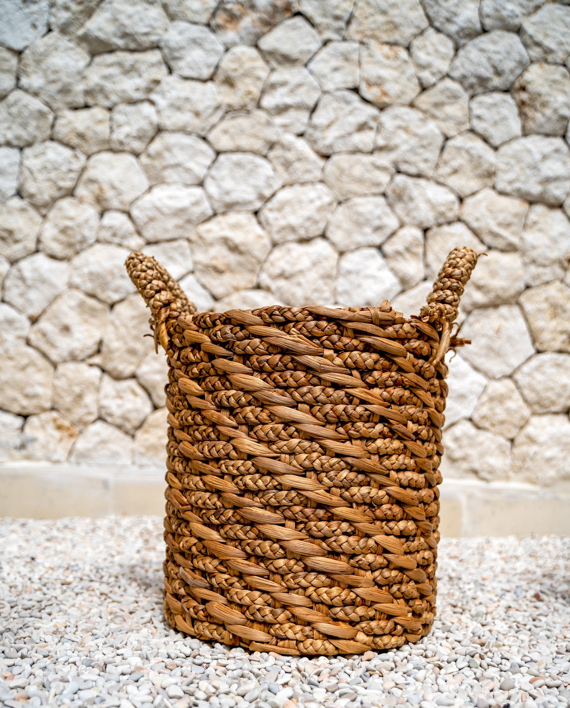 Laundry Basket - Water Hyacinth - Boho Style Decor - Monnarita - handmade product