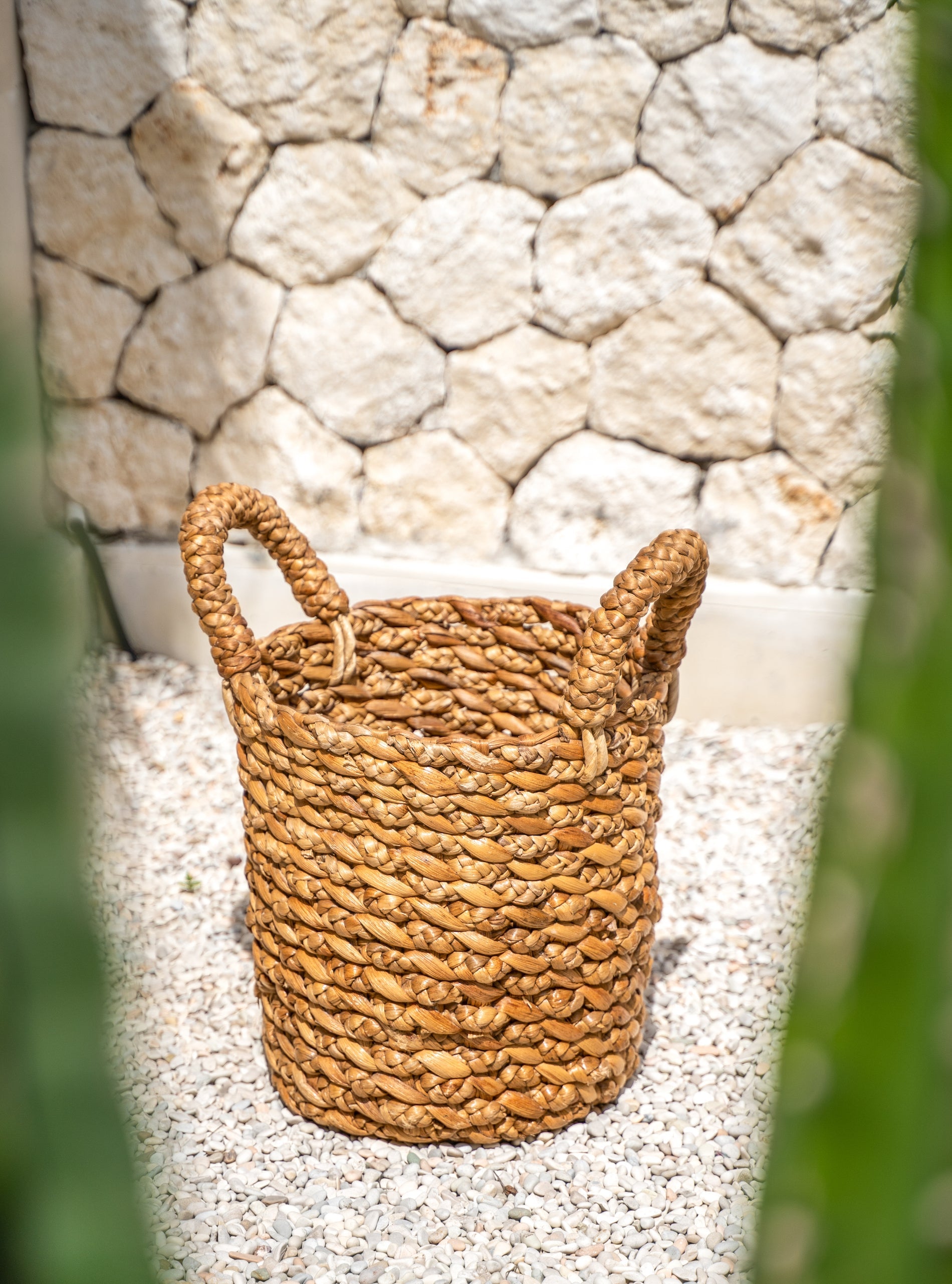 Laundry Basket - Water Hyacinth - Boho Style Decor - Monnarita - handmade product